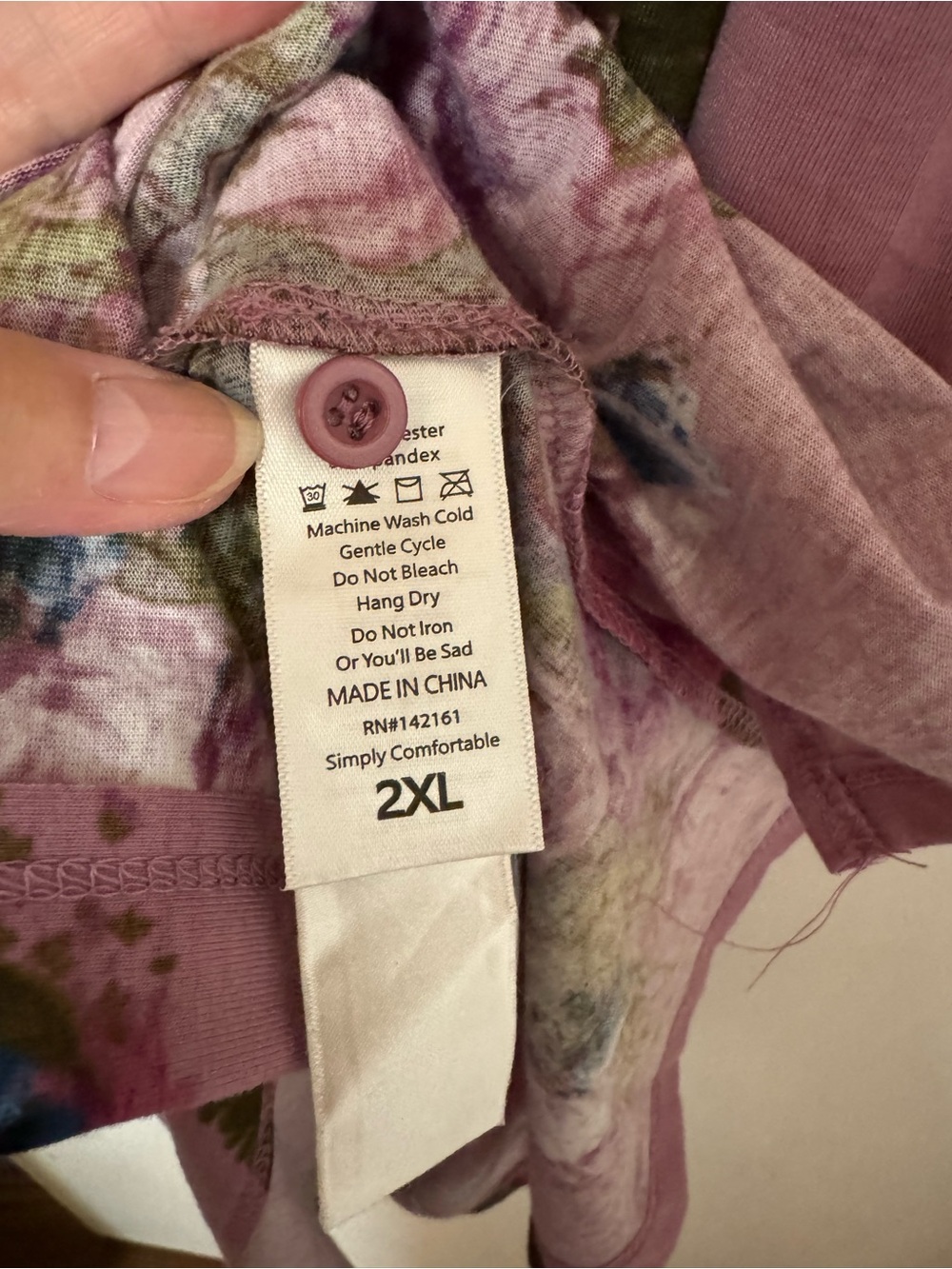 LuLaRoe Ellie Shirt Dress 2XL Mauve Floral Button Front Belted Midi Dress - Picture 4 of 7